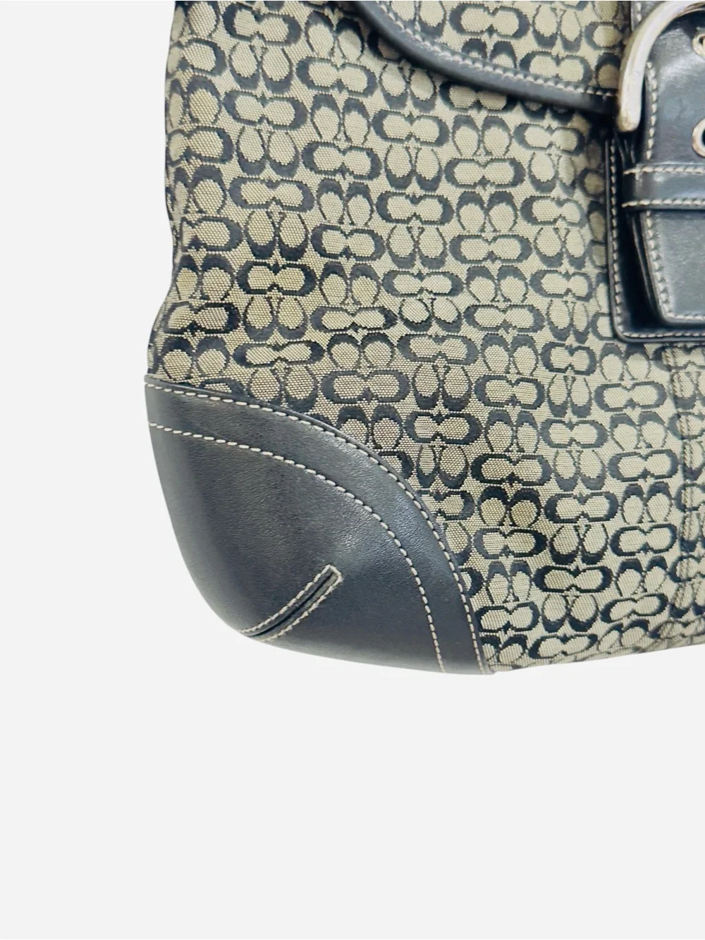 COACH VINTAGE SOHO JACQUARD Black and Gray Patterned Women's Bag.